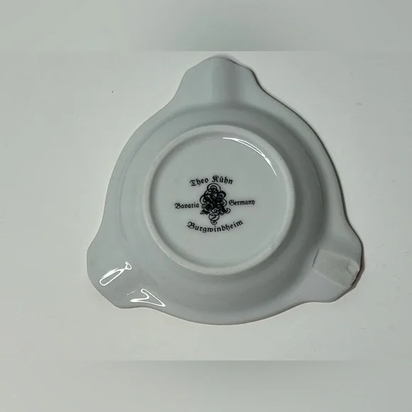 VTG Porcelain Ashtray Munchen Bavaria Germany Theo Kuhn Butgwinbheim Gold Rim - Picture 7 of 12